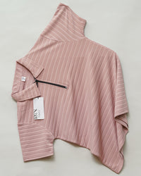 Peach | Jacquard Knit Textured | Polo Zipper T-Shirt