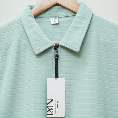 Pista | Pique Square Grid | Polo Zipper T-Shirt