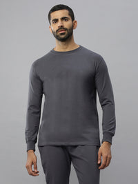 Steel Grey Supima Full Sleeve Round Neck T-shirt