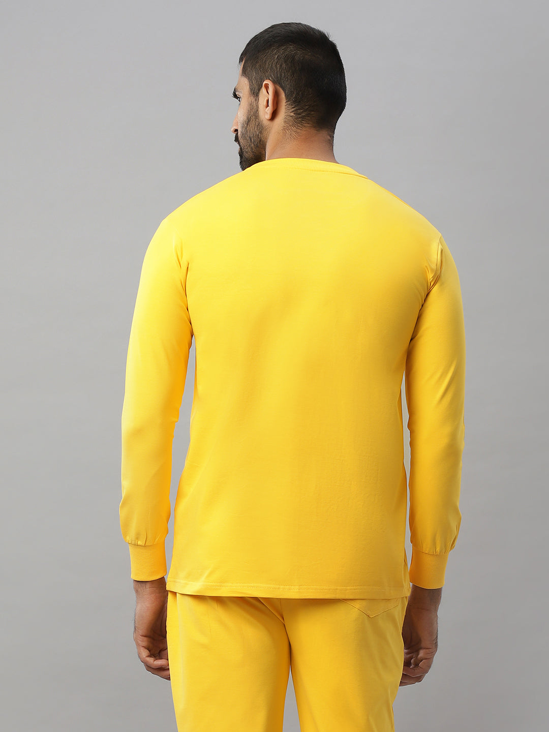 Yellow Supima Full Sleeve Round Neck T-shirt