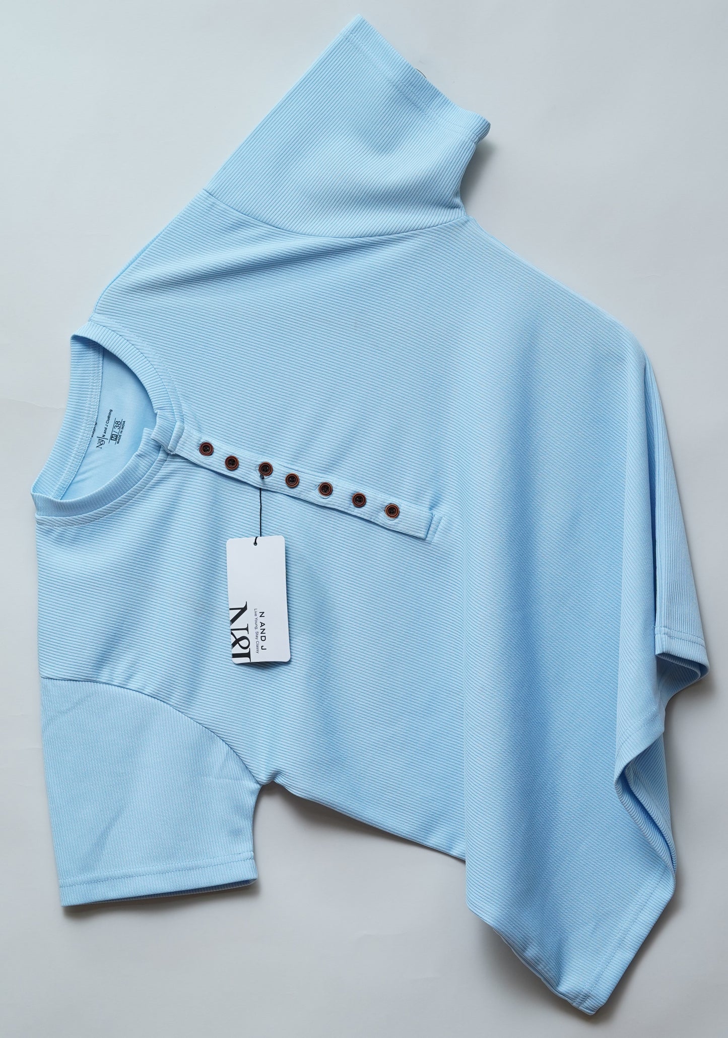 Sky | Premium Henley Neck | Polo T-Shirt