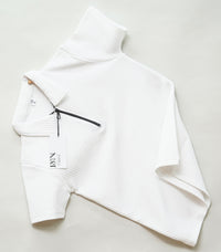 White | Pique Textured | Polo Zipper T-Shirt
