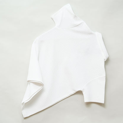 White | Pique Textured | Polo Zipper T-Shirt