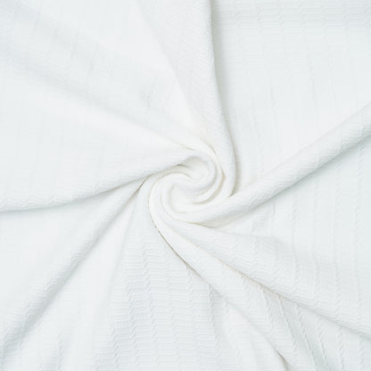 White | Box Waffle Knit | Polo Zipper T-Shirt
