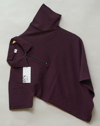 Wine | Pique Textured | Polo Zipper T-Shirt